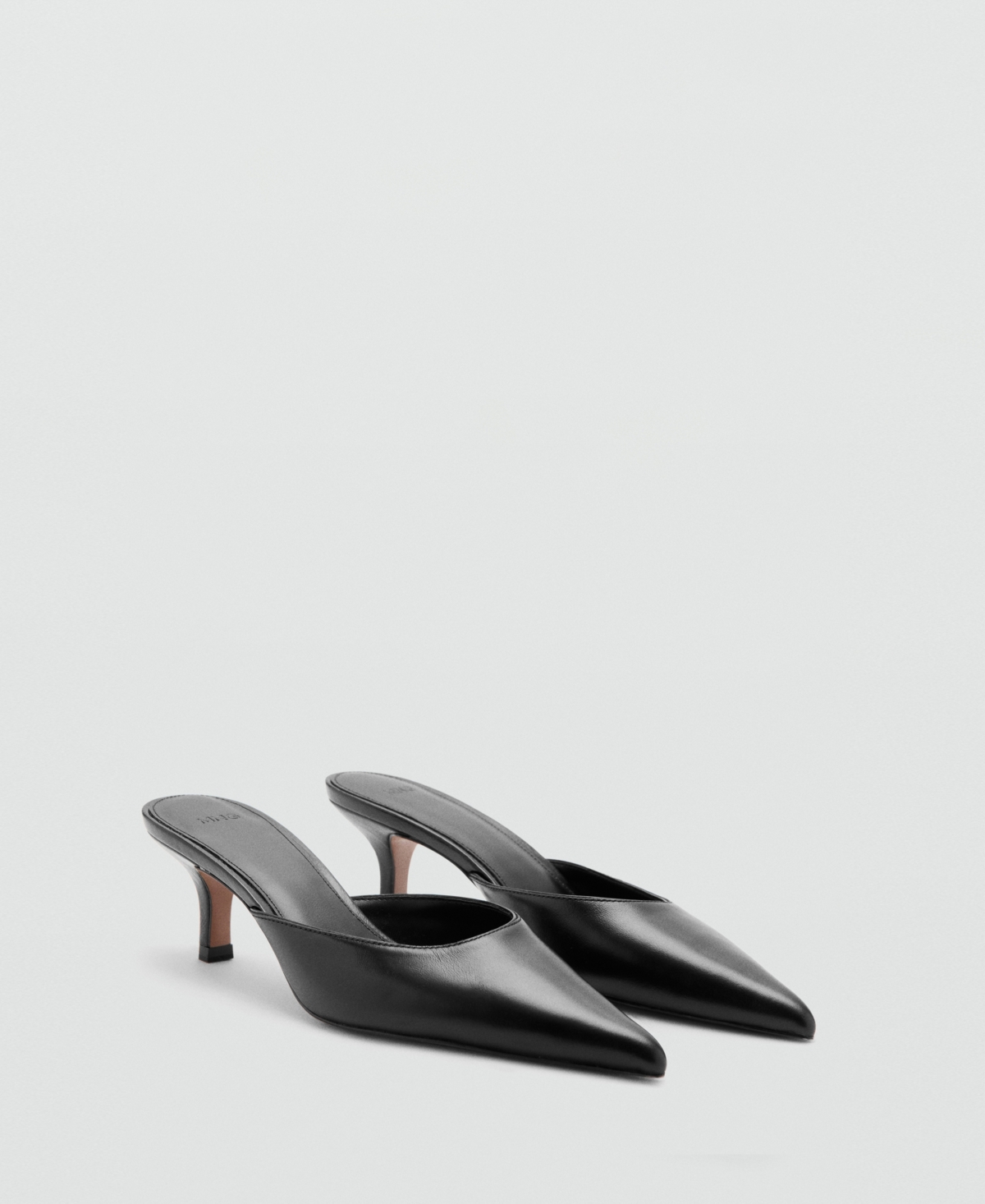 Mango Women's Pointed-Toe Leather Heeled Shoes