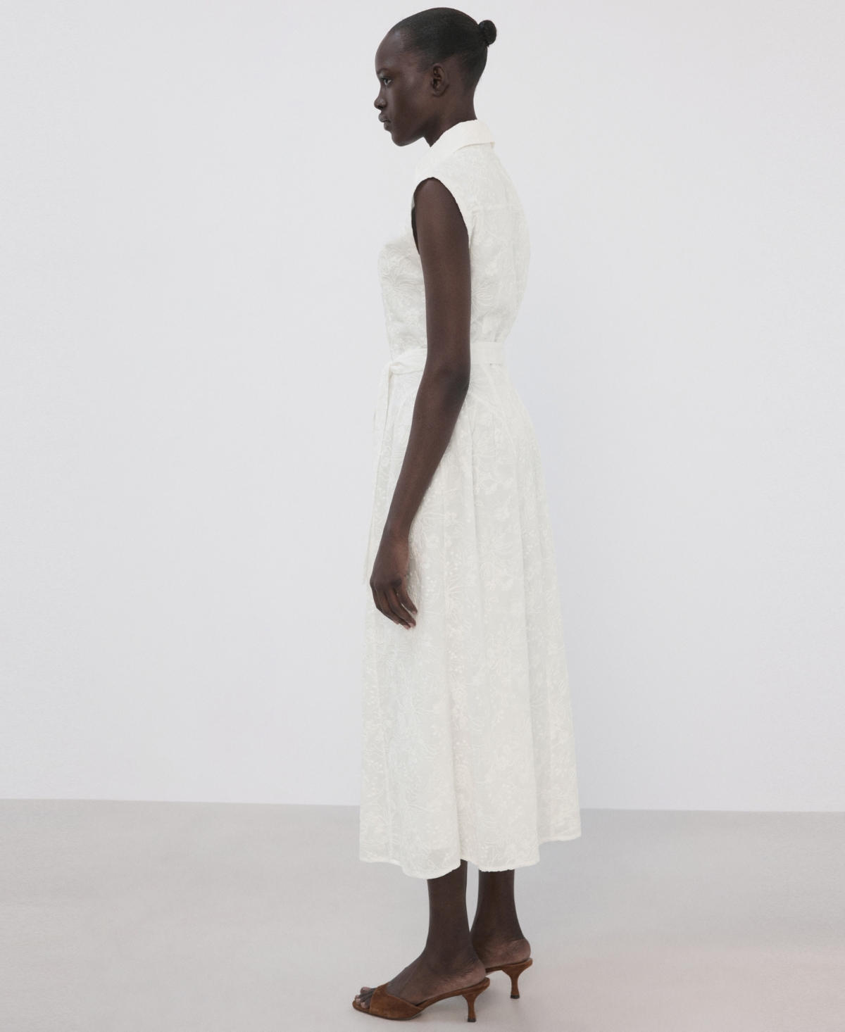 Mango Women's Embroidered Belt Dress