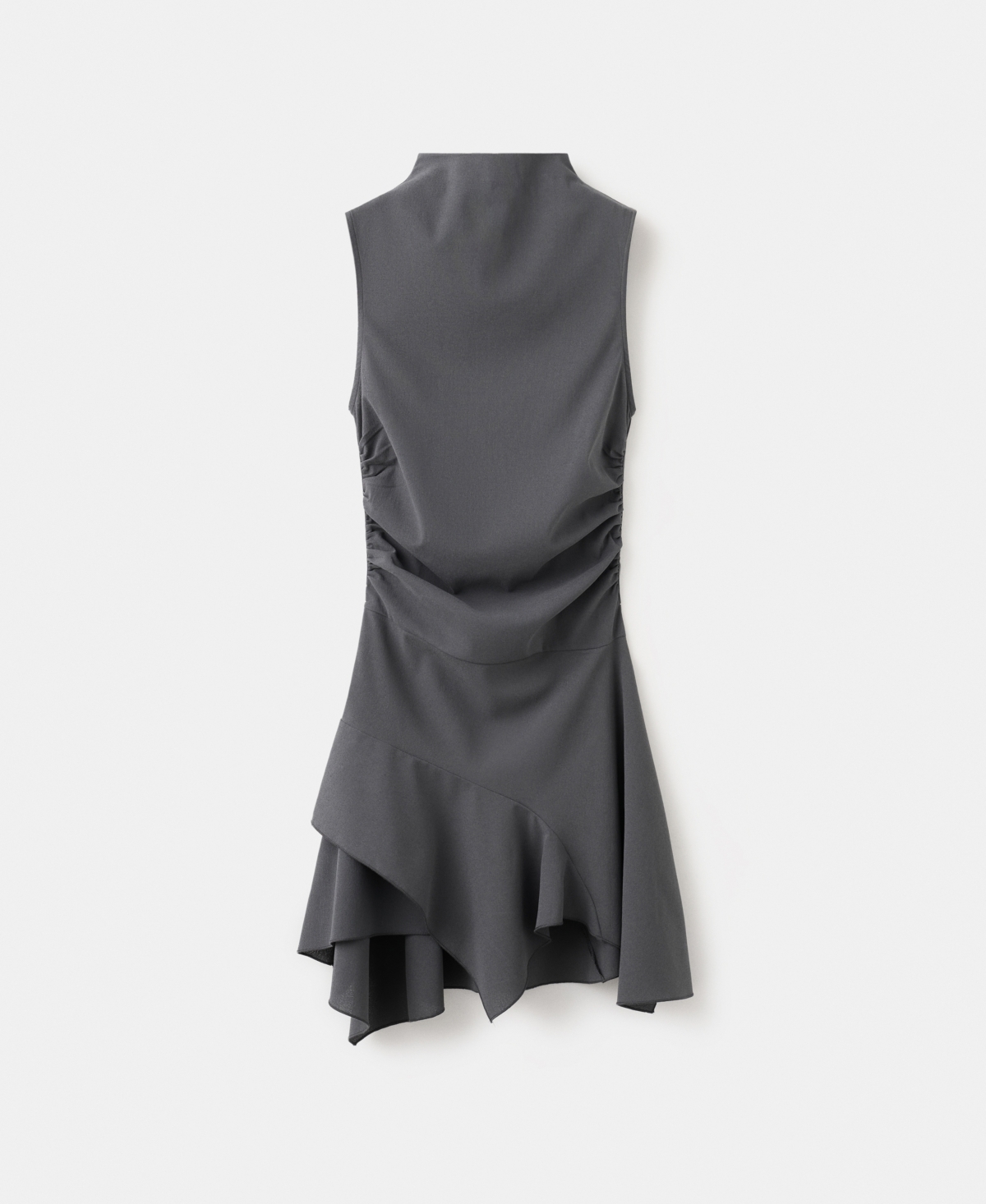 Mango Women's Ruffled Hem Short Ruched Dress