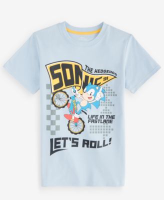 Boys' XS-XL Sonic Let's Roll Short-Sleeve T-Shirt