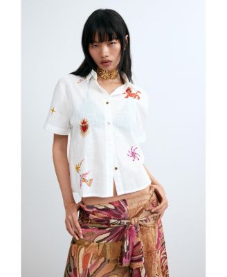 Women's Embroidered short-sleeve shirt
