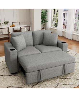 Modern Loveseat Pull-out Sofa Bed 2-Seater Couch for Living Room