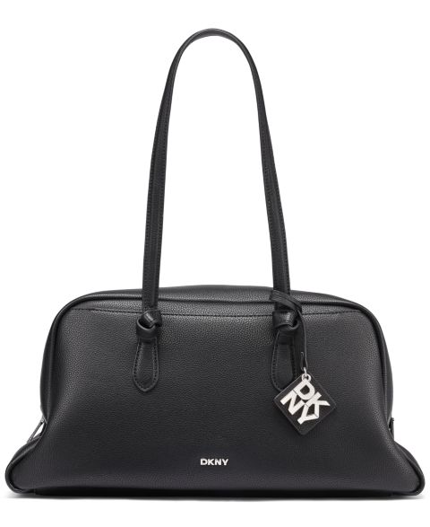 Женская сумка DKNY Eliza Bowling Large Shoulder Handbag, цвет: Чёрный / Серебряный