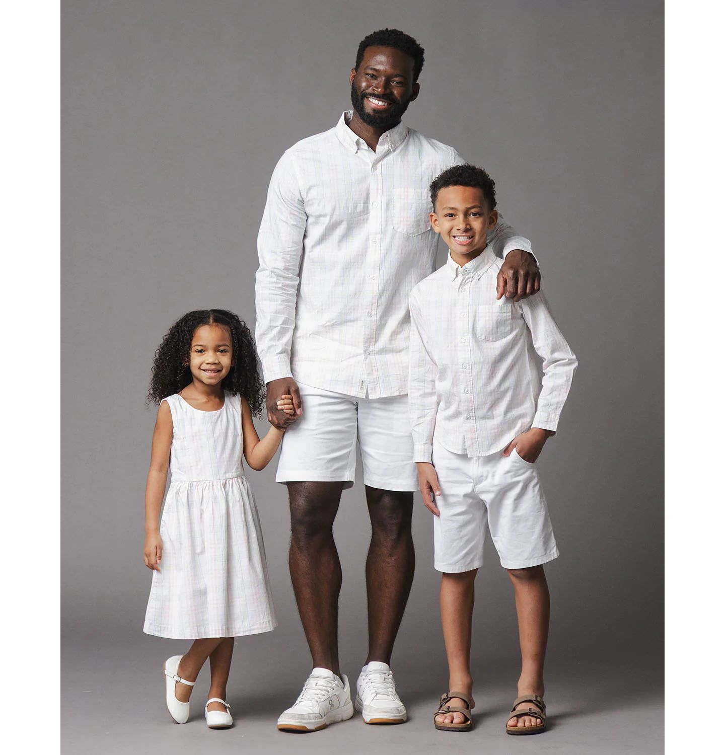 Платья Hope & Henry Men's and Kids Family Matching Stretch Poplin Chateau Plaid для девочек, цвет: Чёрный клетчатый — фото 1