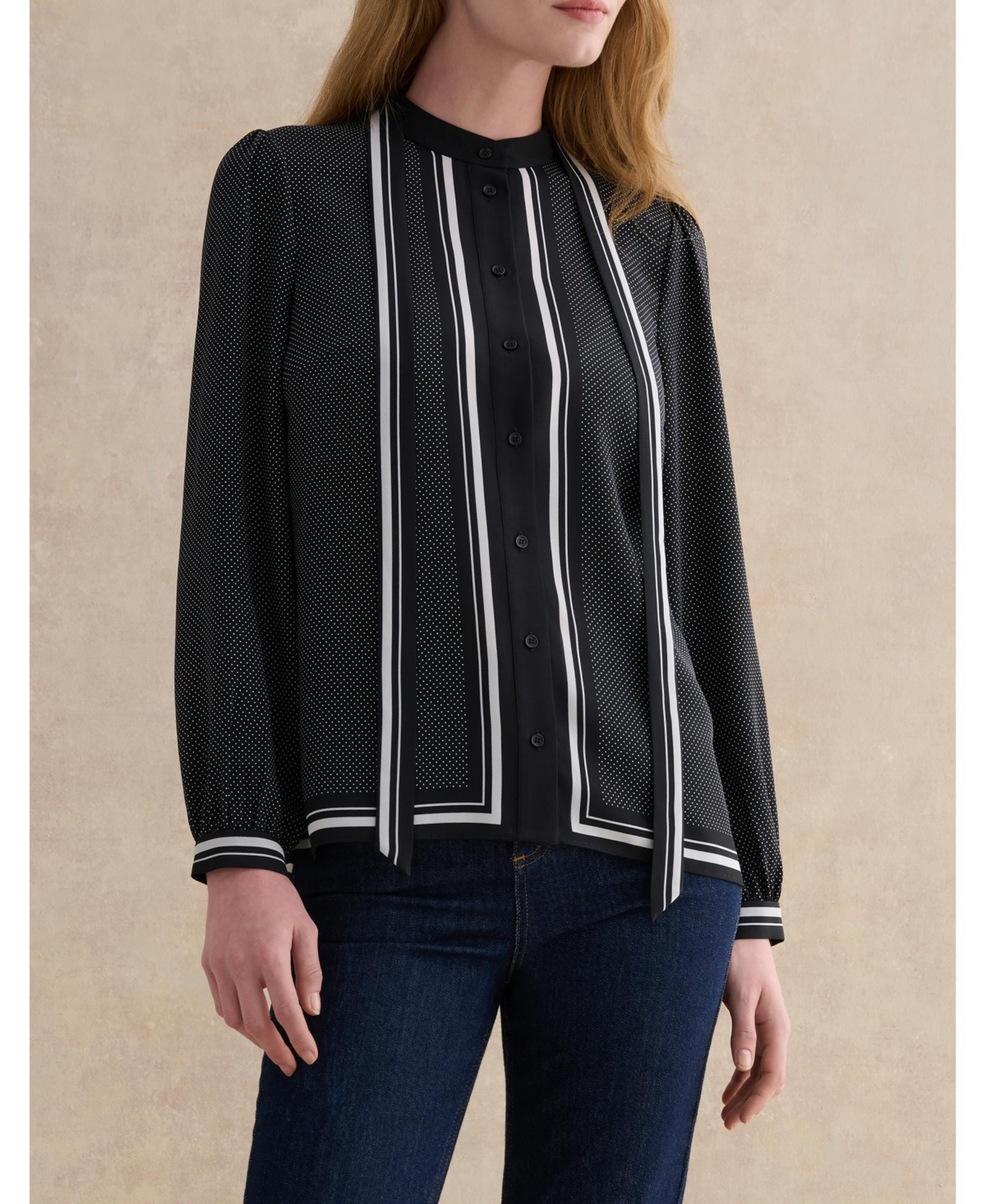 Hobbs London Women's Valerie Tie-Neck Blouse
