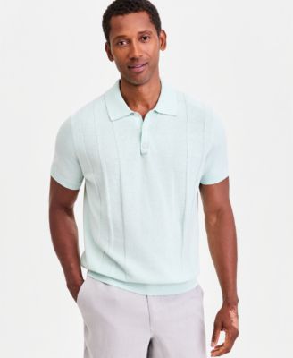 Men's Short-Sleeve Linen and Cotton Engineer Sweater