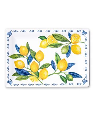 Lemon Orchard 14" Melamine Rectangular Serving Tray