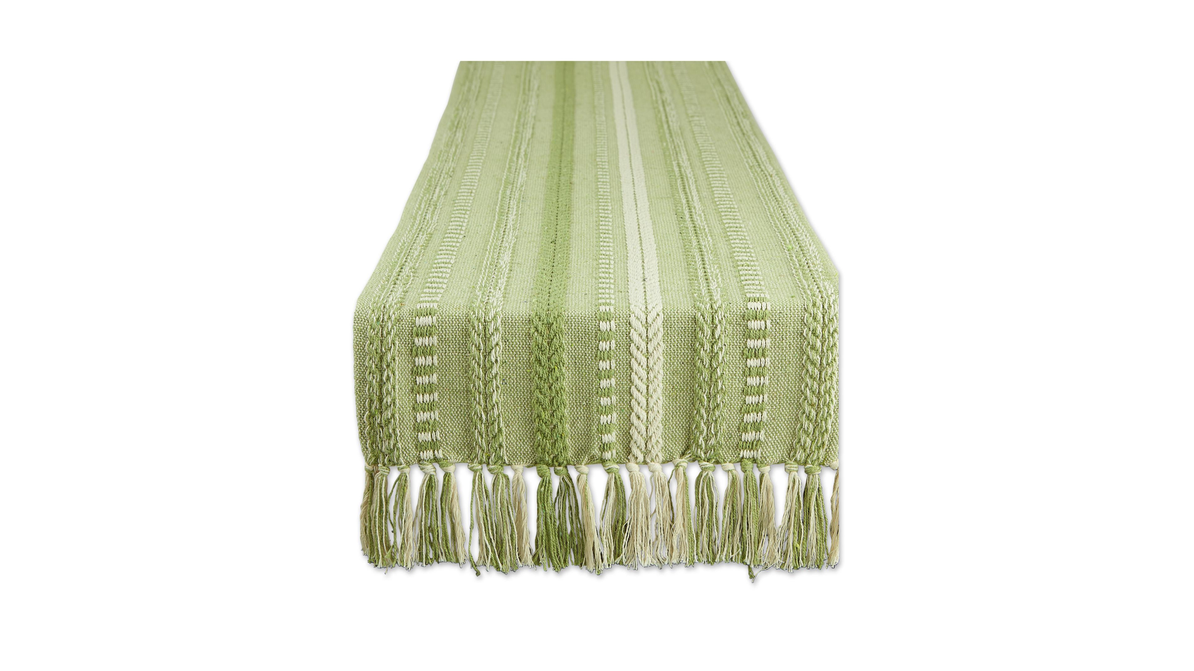 Design Imports Braided Stripe Textured Table Runner, 15" x 108"
