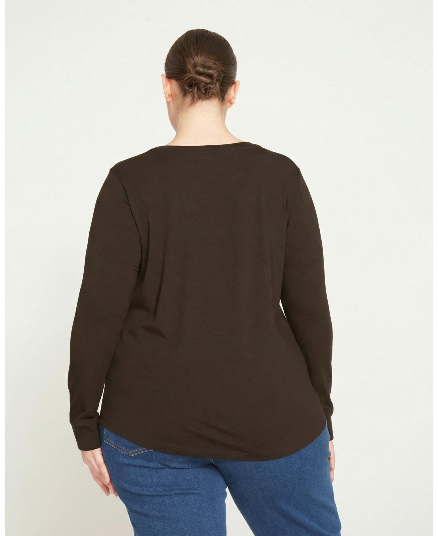 Женские футболки Universal Standard Plus Size Tee Rex Long-Sleeve Crewneck Tops, цвет: Чёрный — фото 2