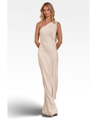 beige dresses near me Beaded Wedding Guest Dresses Off the Shoulder Long Sleeve Prom Dress F –  Viniodress