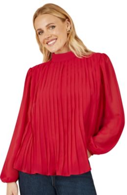 Women's Pleated Long Sleeve Top
