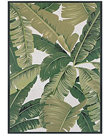 Dolce Indoor/Outdoor Palm Lily Hunter Green-Ivory Area Rugs