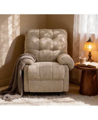 Soft Fabric Overstuffed Recliner Chair