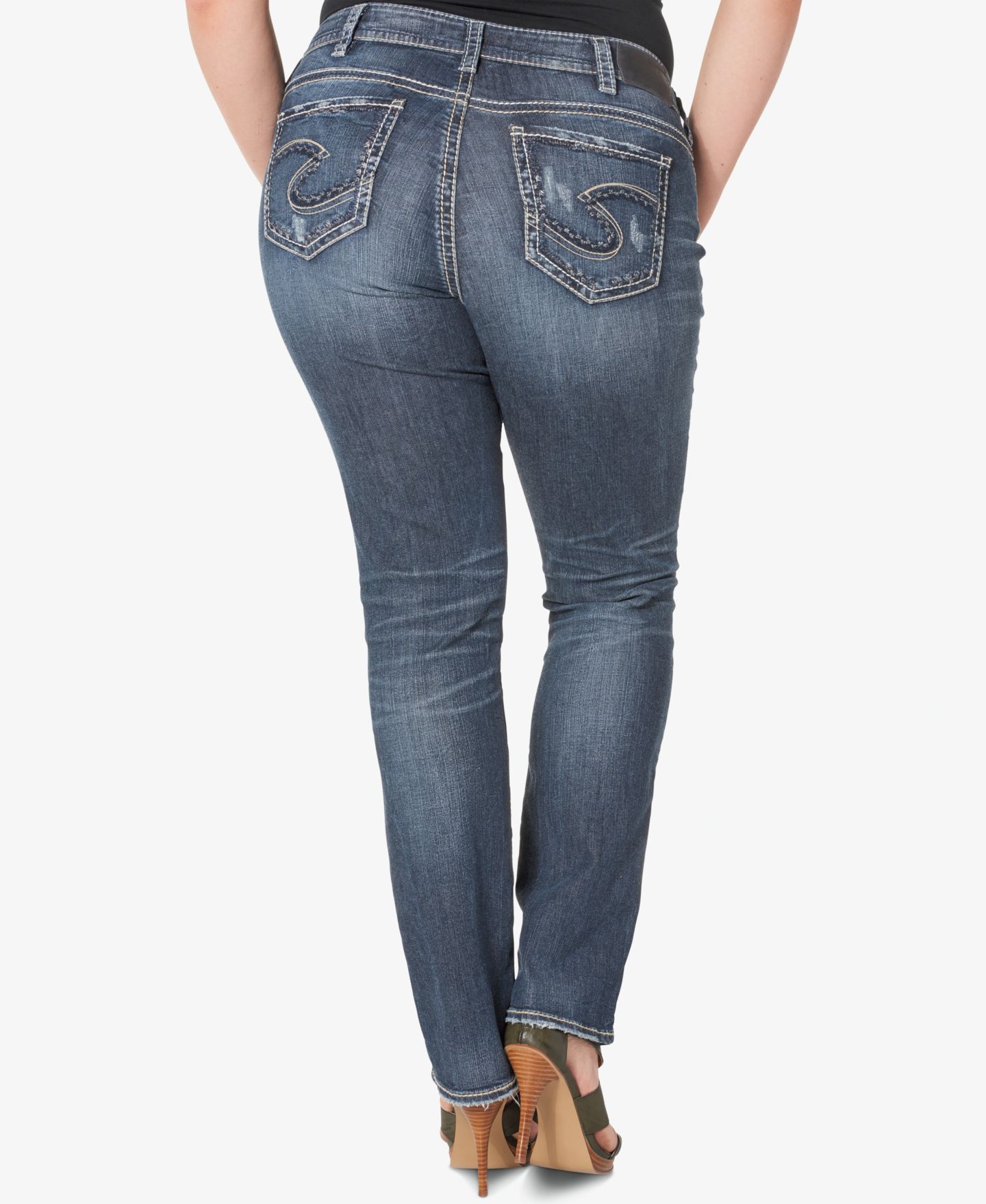 Женские джинсы Silver Jeans Co. Plus Size Suki Straight-Leg, цвет: Индиго — фото 2