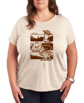 Plus Size Toy Story 5 Woody Buzz Jessie Stack Short-Sleeve Graphic T-Shirt