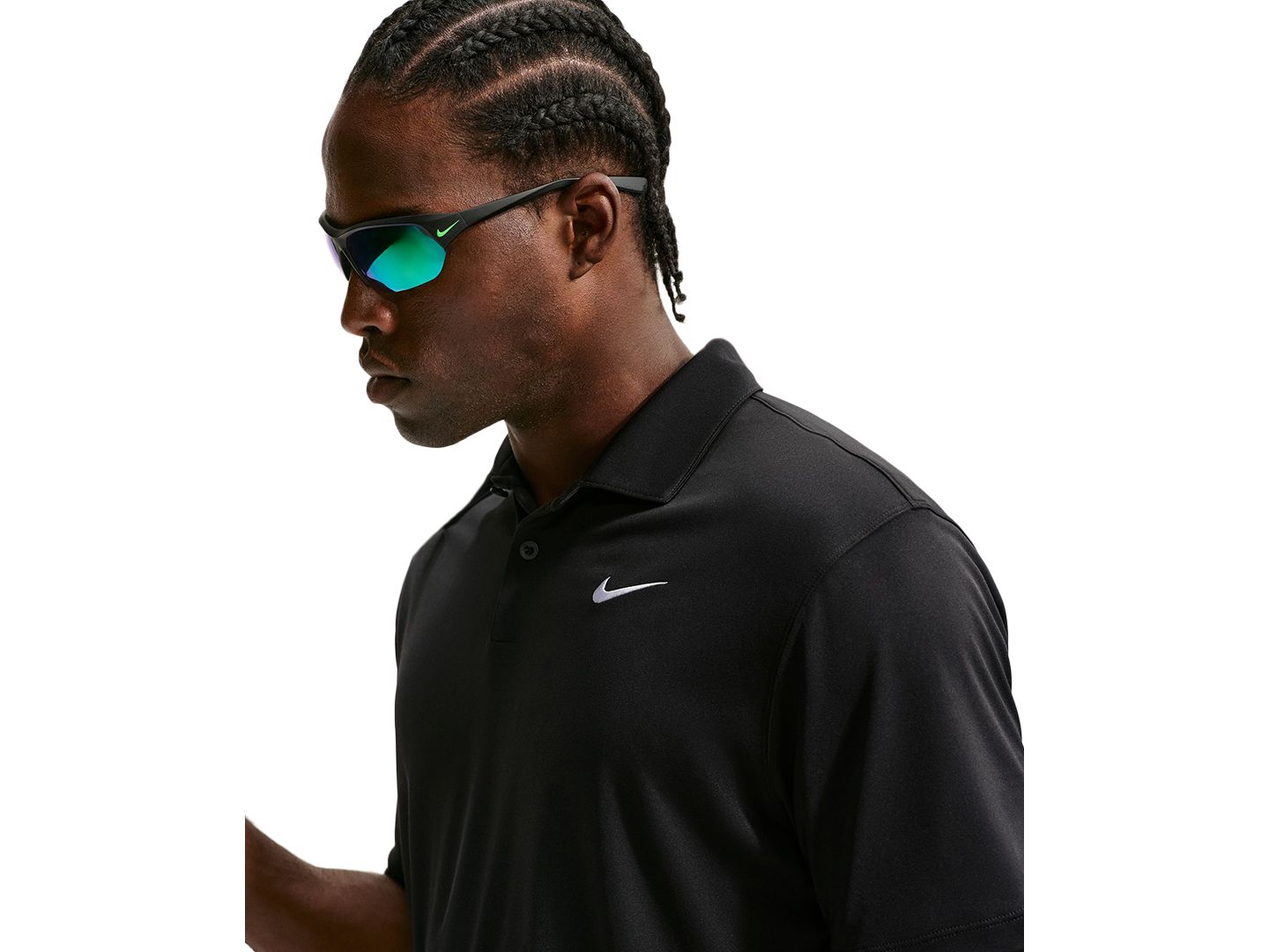Мужское поло Nike Approach Dri-FIT Golf Polo Shirt, цвет: Чёрный / Белый — фото 3