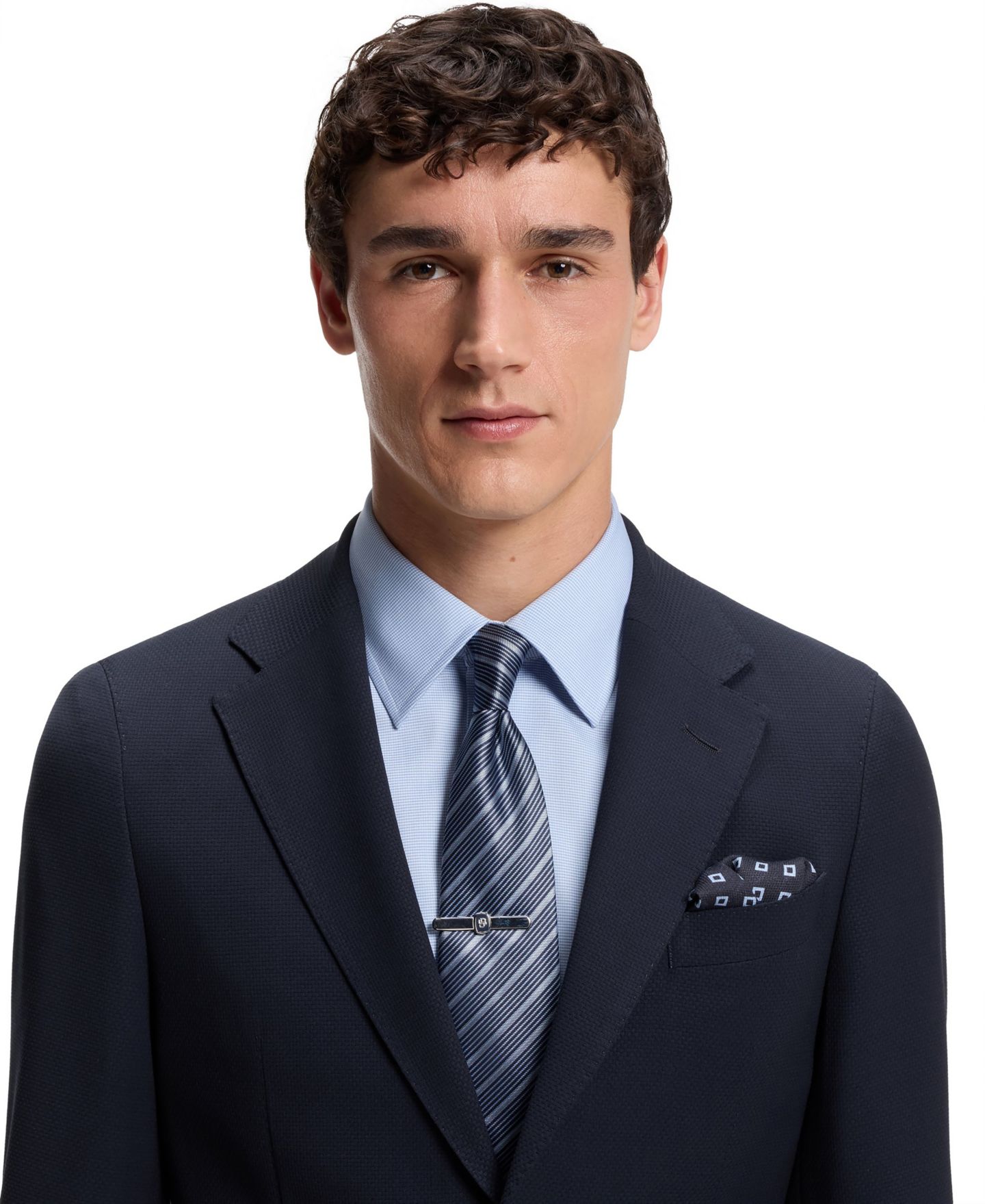 Мужской пиджак Hugo Boss Virgin Wool-Silk Slim-Fit Blazer, цвет: Тёмный синий — фото 5