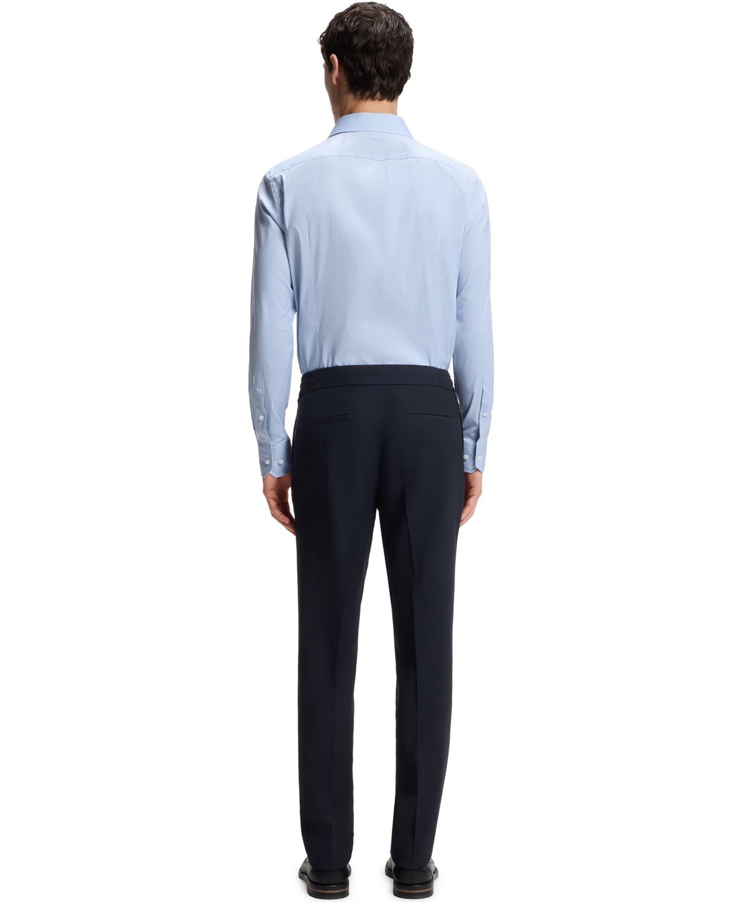 Мужские брюки Hugo Boss Virgin Wool-Silk Slim-Fit, цвет: Тёмный синий — фото 3