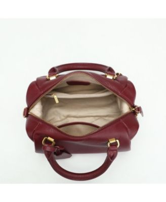 Quinn Womens Pebbled Leather Top Handle Satchel Bag Structured Crossbody Purse Handbag thumbnail 6
