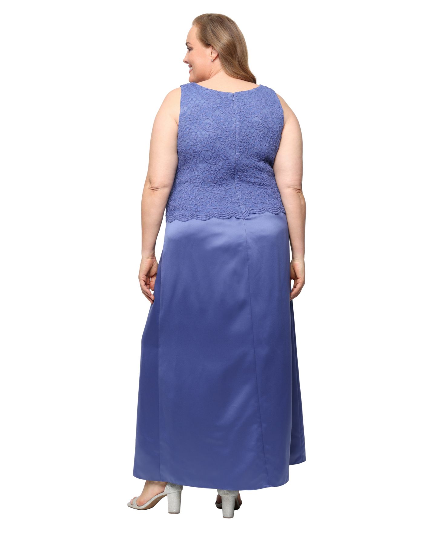 Женская куртка Alex Evenings Plus Size Lace Dress & Jacket, цвет: Cornflower — фото 4