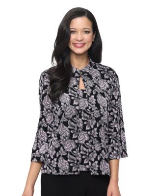 Petite 3/4-Length-Sleeve Jacket and Sleeveless Top, 2-Piece Set