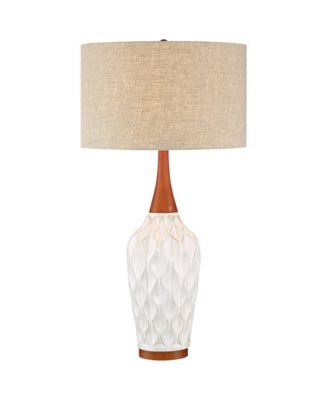 Mid Century Modern Table Lamp with Dimmer 30" Tall Ceramic Shade for Bedroom Bedside
