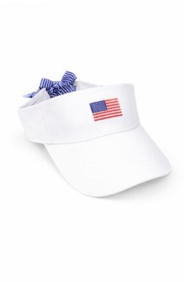 Bits and Bows Women's American Flag Bow Visor