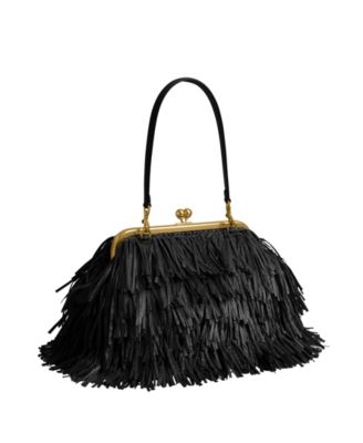 COACH Kisslock Large Straw Frame Handbag - Macy