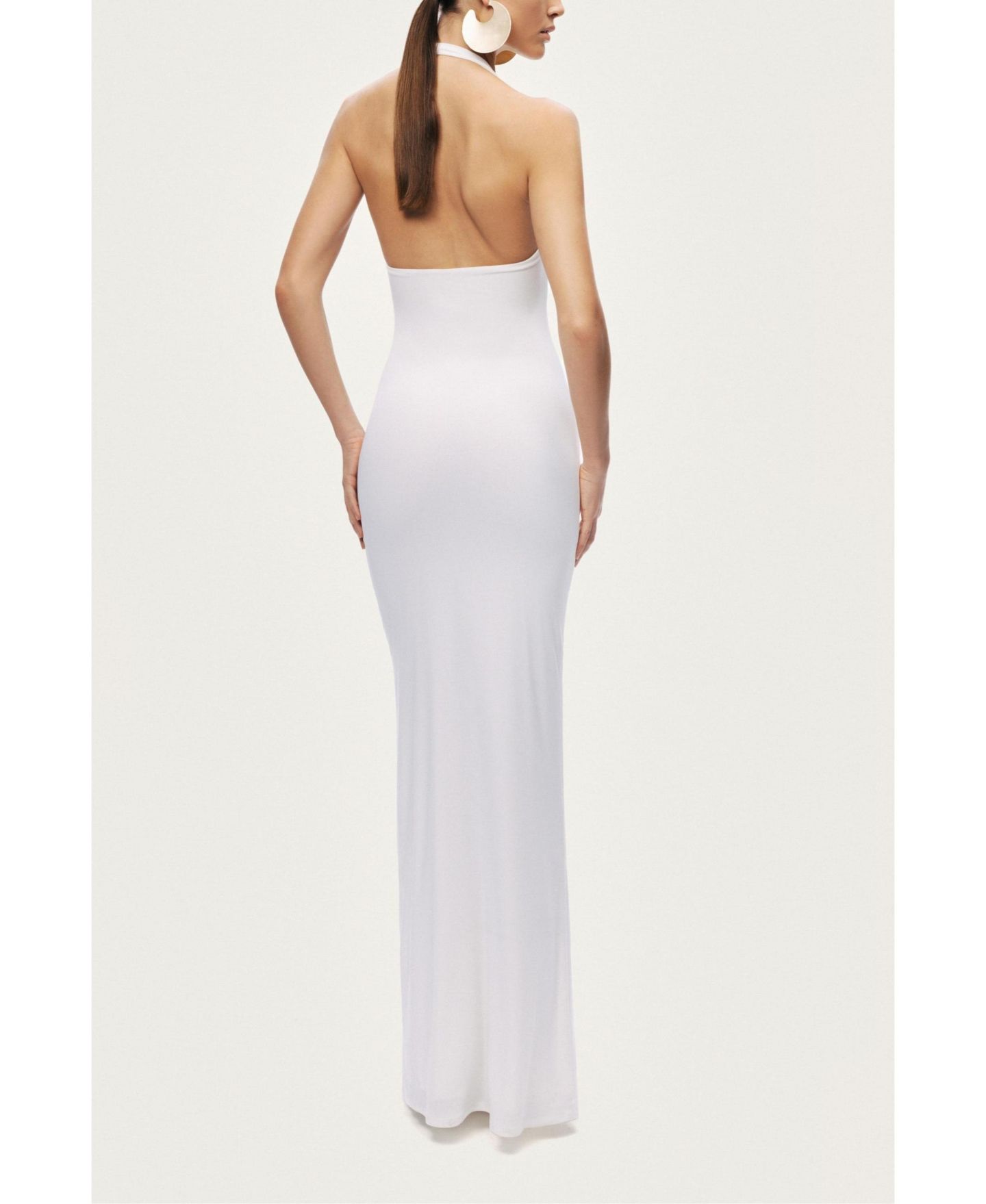 Женское платье NOCTURNE Halter Neck Cut-Out Maxi, цвет: Белый — фото 4