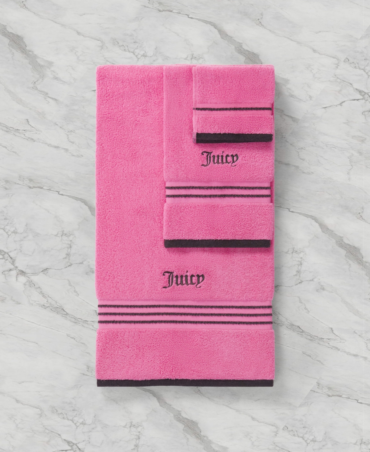 Juicy Couture Neon Border Cotton 6-Pc. Bath Towel Set