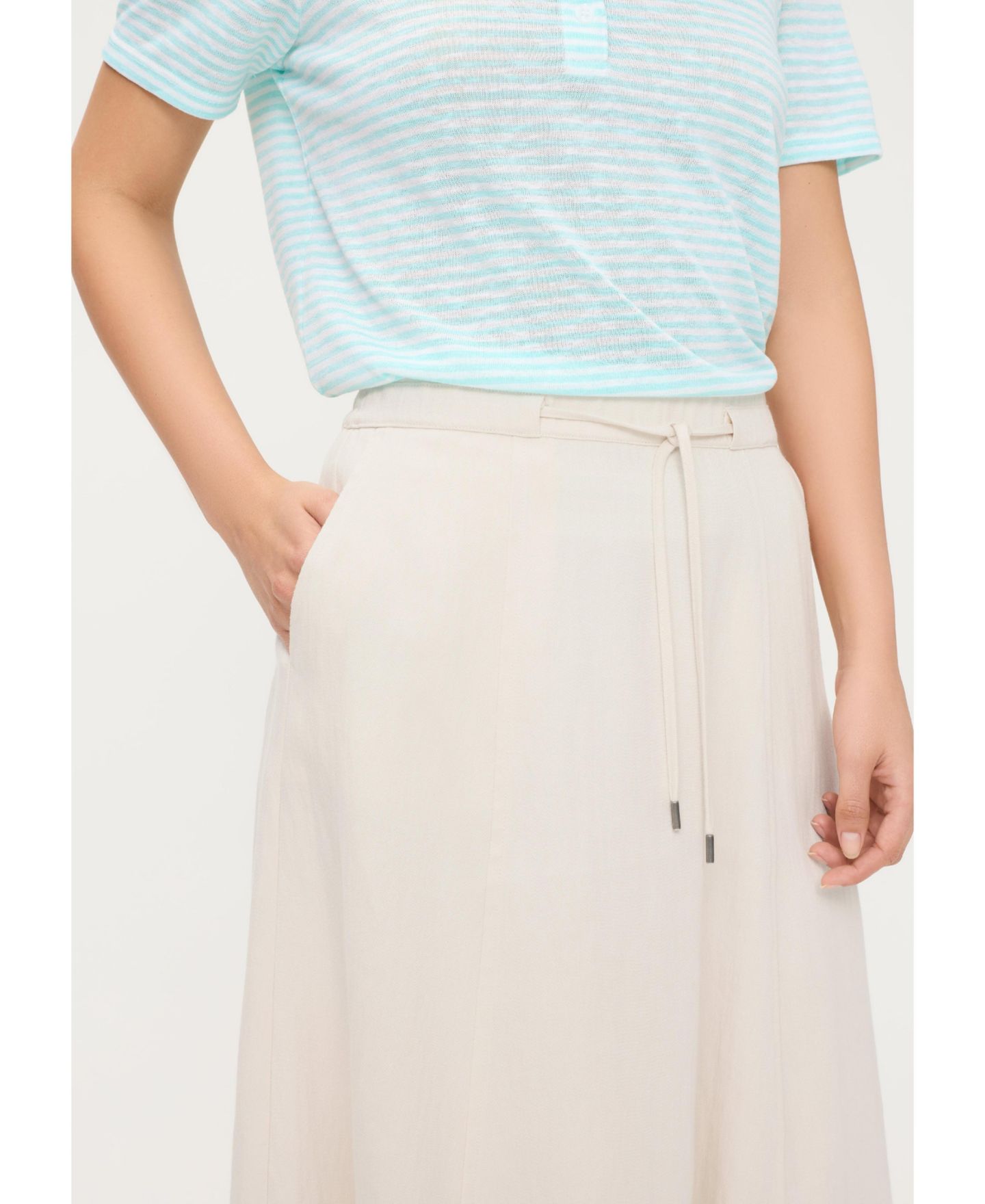 Женская юбка Olsen Twill A-Line, цвет: Льняной бежевый — фото 5
