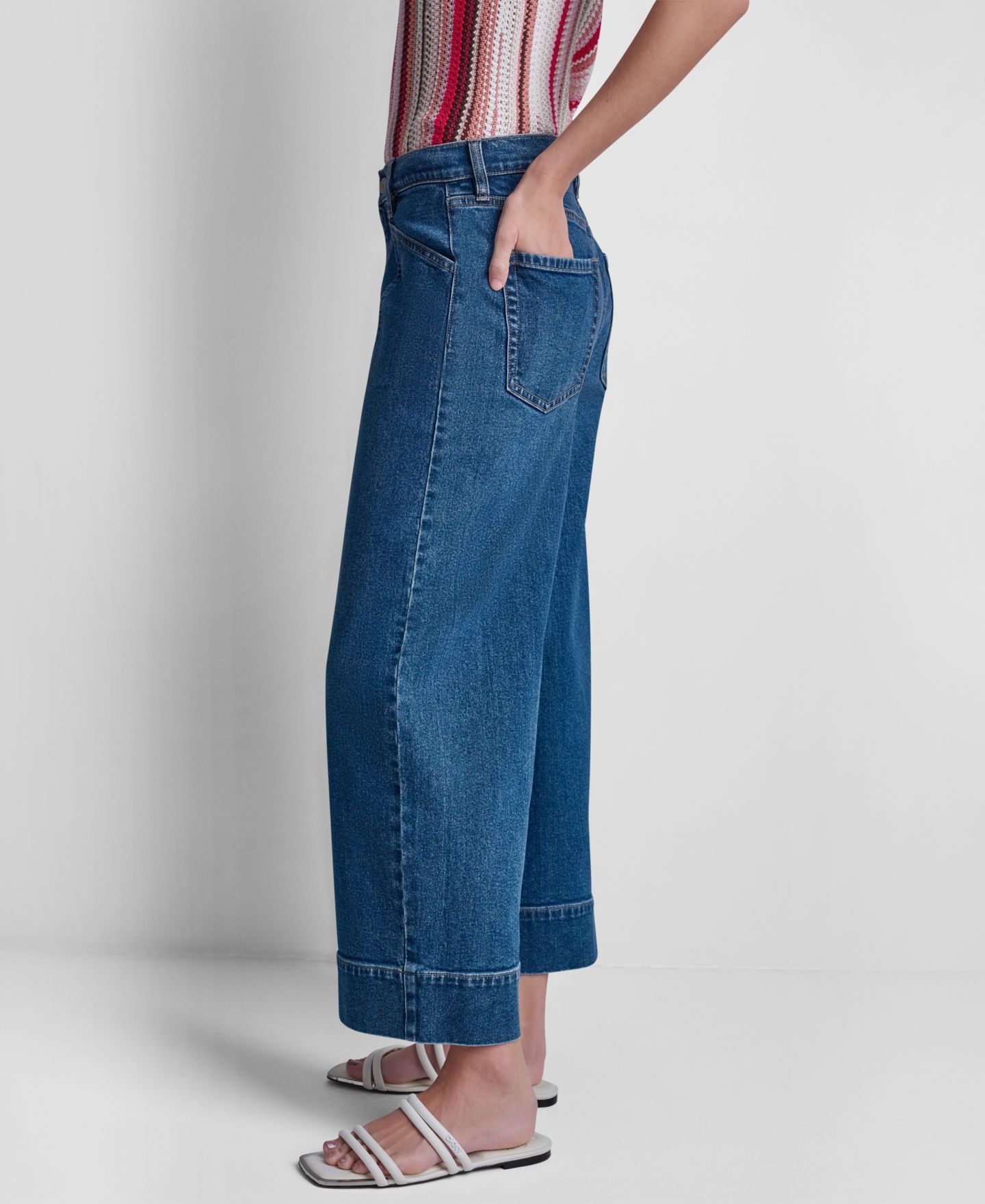 Женские джинсы DKNY Jeans High Rise Cropped Wide Leg Utility, цвет: Richmond — фото 3