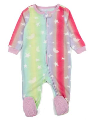 Baby Girls Matching Family One-Piece Sleep 'n Play Fleece Footed Pajamas - Cute and Playful Prints (03M-24M)