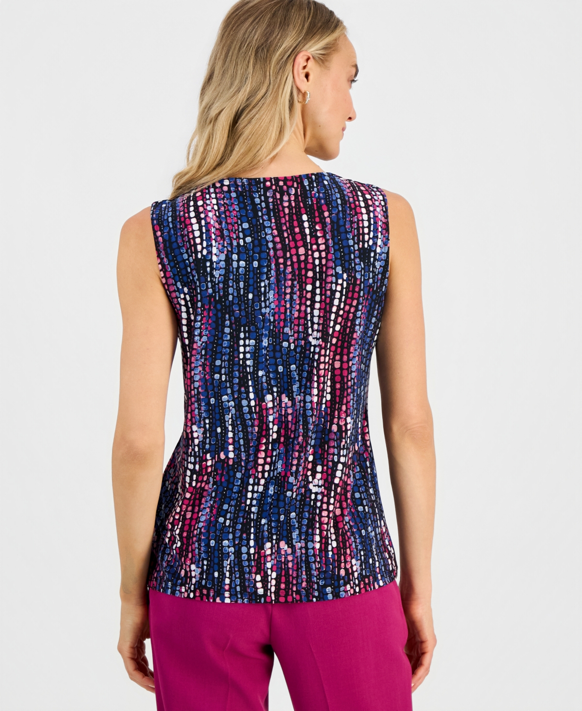Kasper Petite Sleeveless Keyhole Blouse
