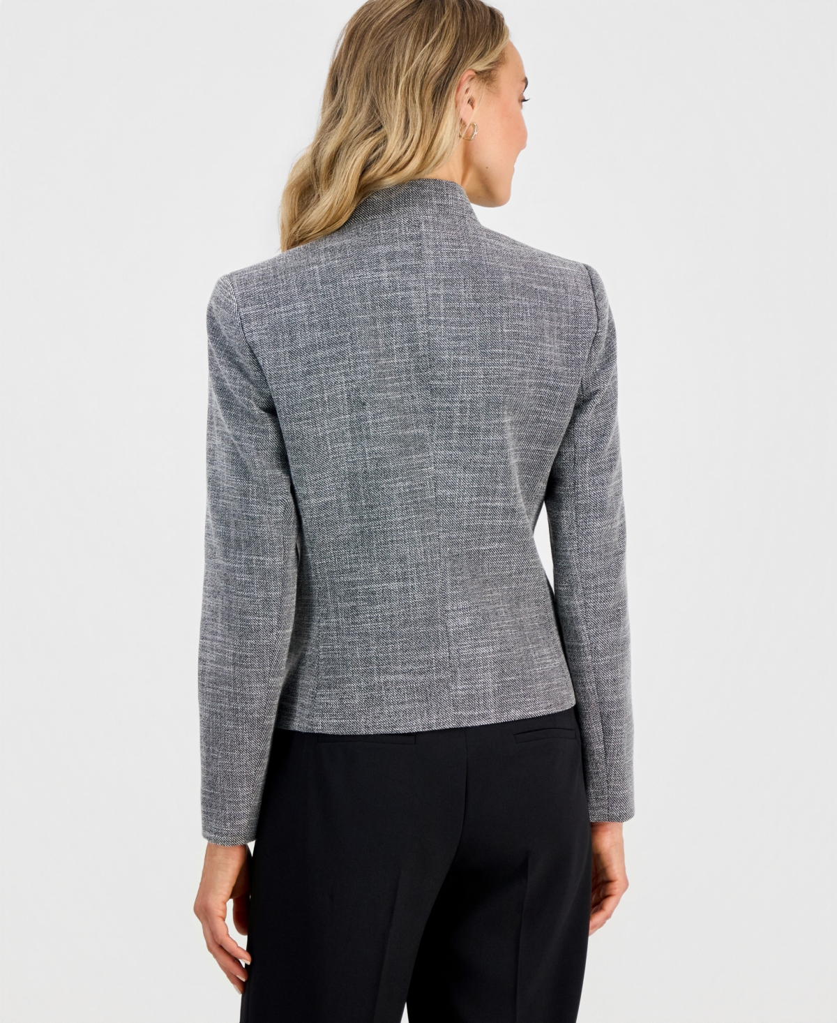 Kasper Petite Cutout Collar Padded Blazer