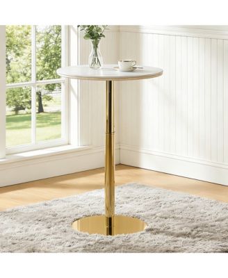 Rock Slab Bar Table with Gold Base and Legs