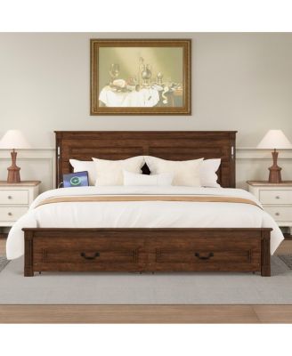 LED Storage Bed with USB, Pinewood Frame