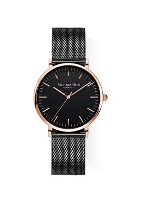 Victoria Hyde Classic Men's Watch - Modern Minimalism with Stainless steel strap - Black