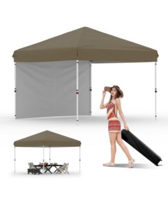 Outdoor 10x10 Pop Up Canopy Tent with 1 Removable Sidewall