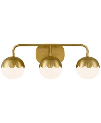 Camila 22 1/2" High 3 Light Bathroom Vanity Wall Lamp Light Fixture Mount Over The Sink Mirror Antique Brass