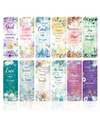 Religious Verse Paper Bookmark Cross Flower Gift