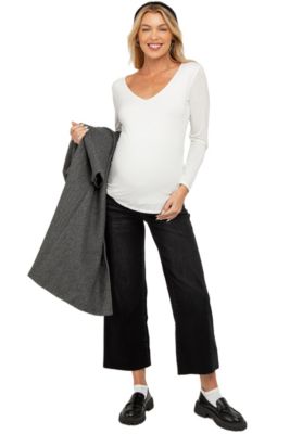 Women's Raw Hem Cropped Wide Leg Jeans