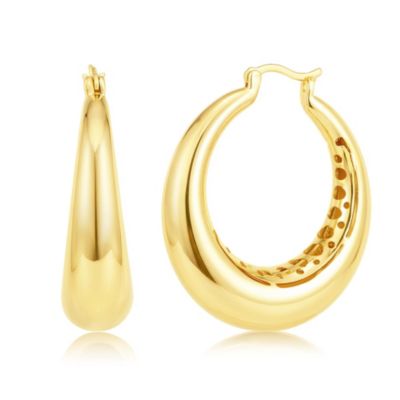 Timeless Puffed Polished Hoop Earrings