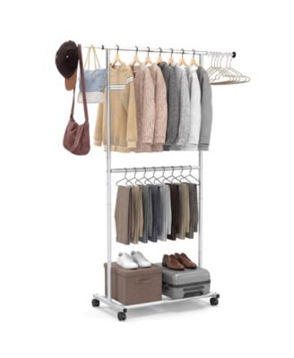 Garment Rack with Extendable Rods, Clothes Stand on Wheels for , Dressing Rooms