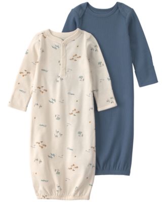 Baby Boys' Safari Long-Sleeve Sleeper Gowns, 2-Pack 