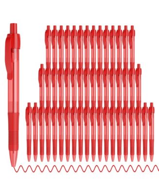 Retractable Ballpoint Pens Soft Grip Ink Click Medium Point Smooth Writing Office School Bulk Pack 50 Pack