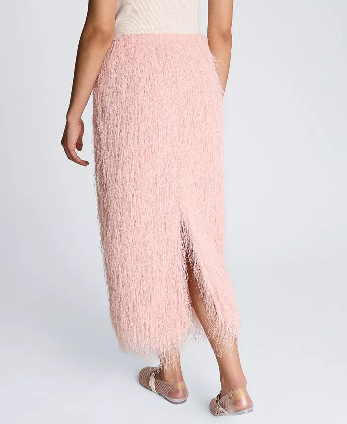 Women's Fringed Knit Pull-On Midi Skirt - thumbnail 5