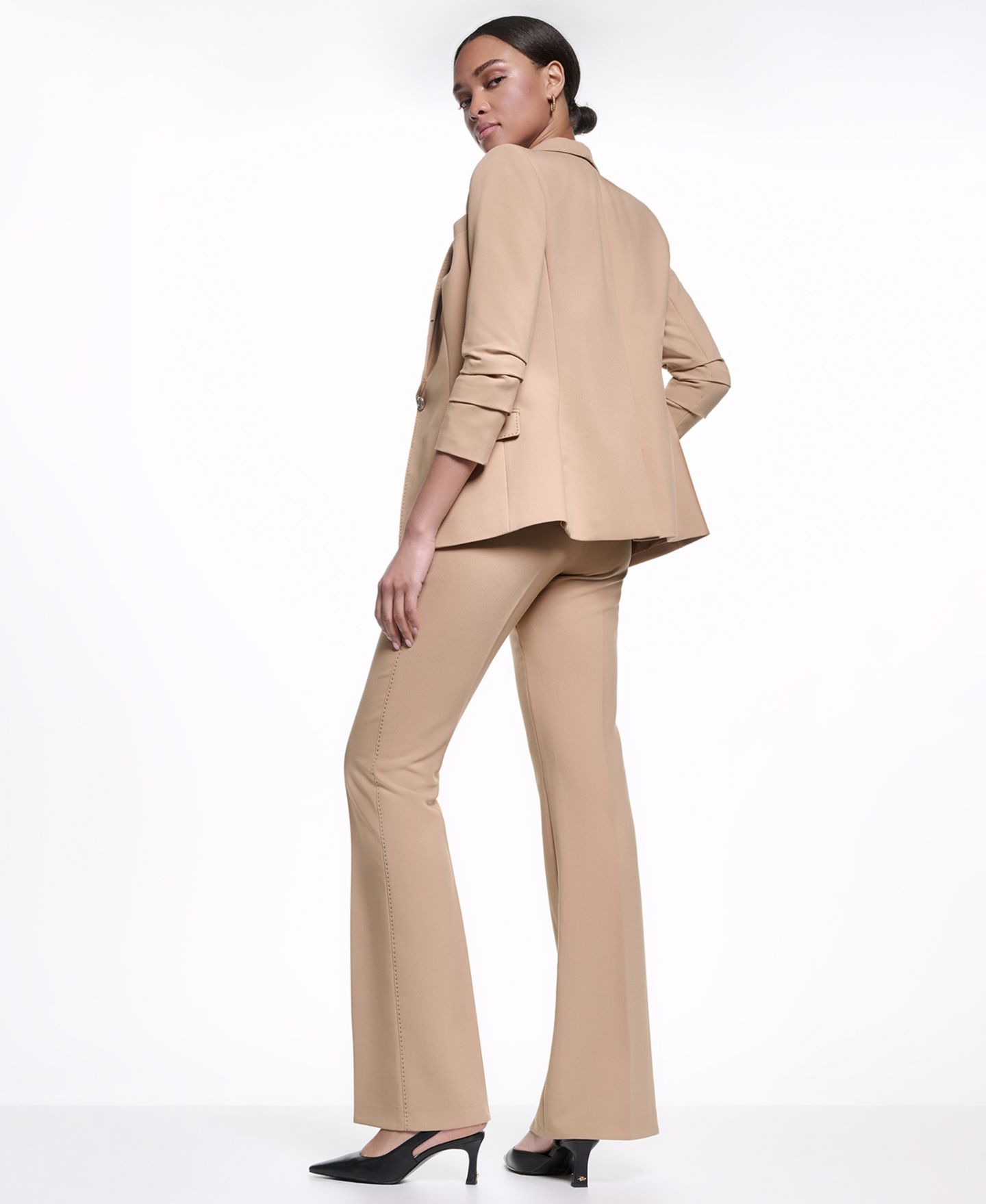 Женский пиджак KARL LAGERFELD PARIS 3/4-Sleeve Shoulder Padded One-Button Blazer, цвет: Полуночный тёмно-синий — фото 5