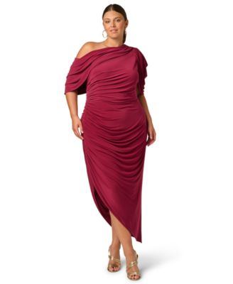 Plus Size One-Shoulder Asymmetrical Dress