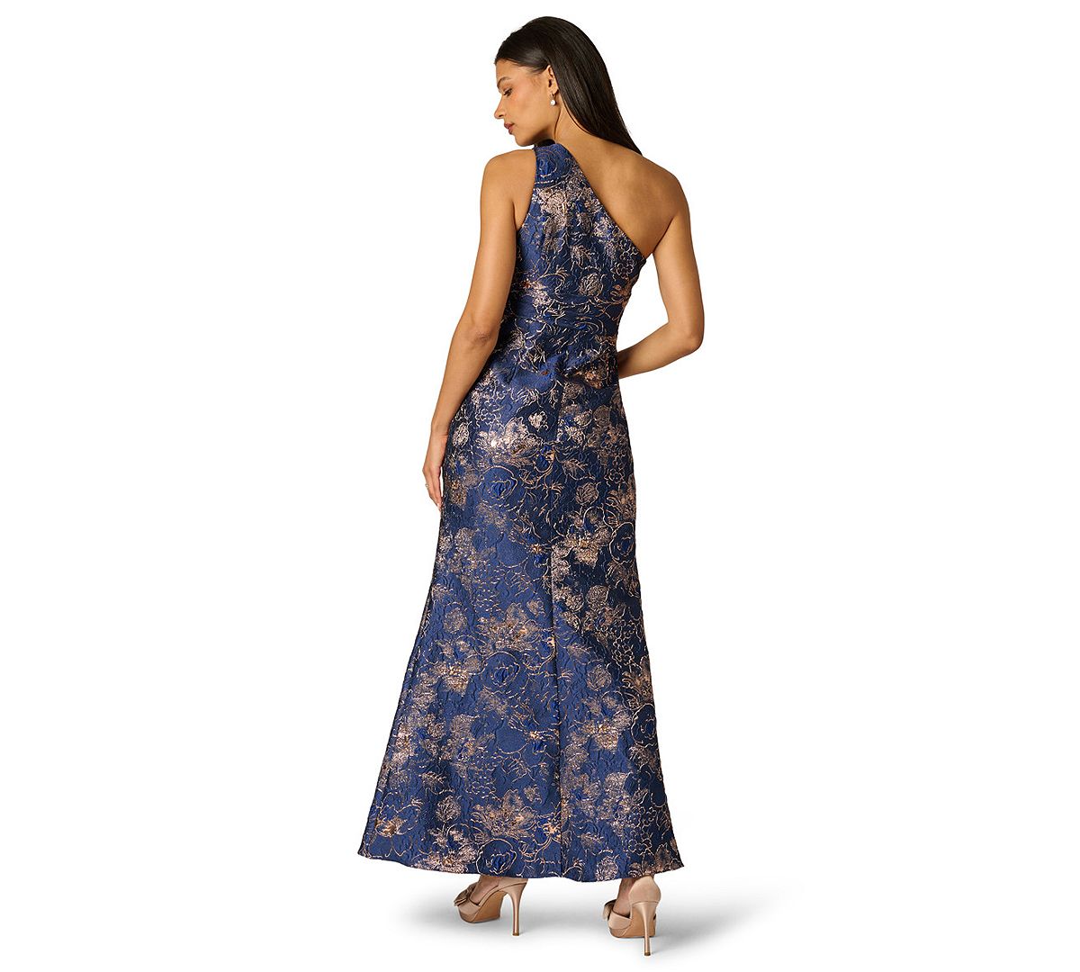 Adrianna Papell Petite One-Shoulder Side-Slit Gown view 5 — MAYCSS fashion products